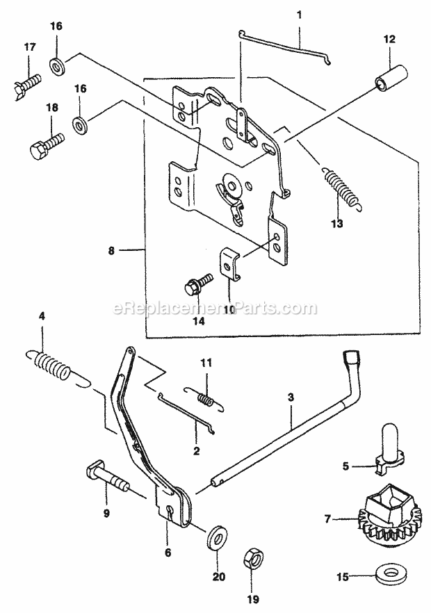 Equipment Control Diagram and Parts List for Z48L 53AC365M100, 53BA1D5M100 Cub Cadet Lawn Mower